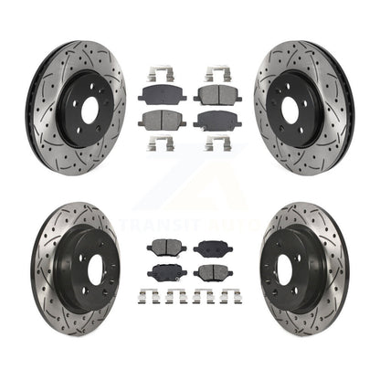 Drilled Slot Brake Rotors Semi-Metallic Pad Front Rear Kit For Buick Encore Trax