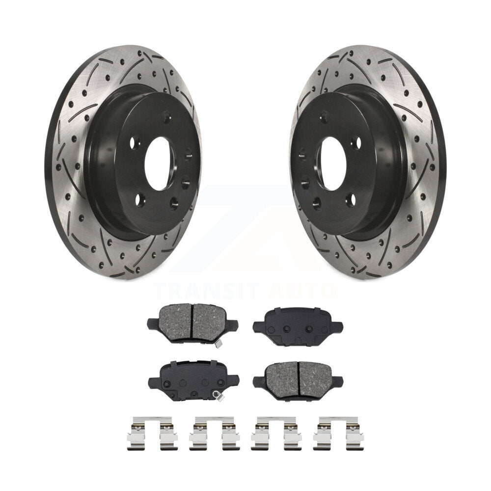 Drilled Slot Brake Rotor & Semi-Metallic Pad Rear Kit For Buick Encore Chevrolet