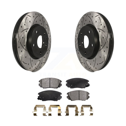 Drilled Slot Brake Rotor Ceramic Pad Front Kit For Chevrolet Equinox GMC Terrain