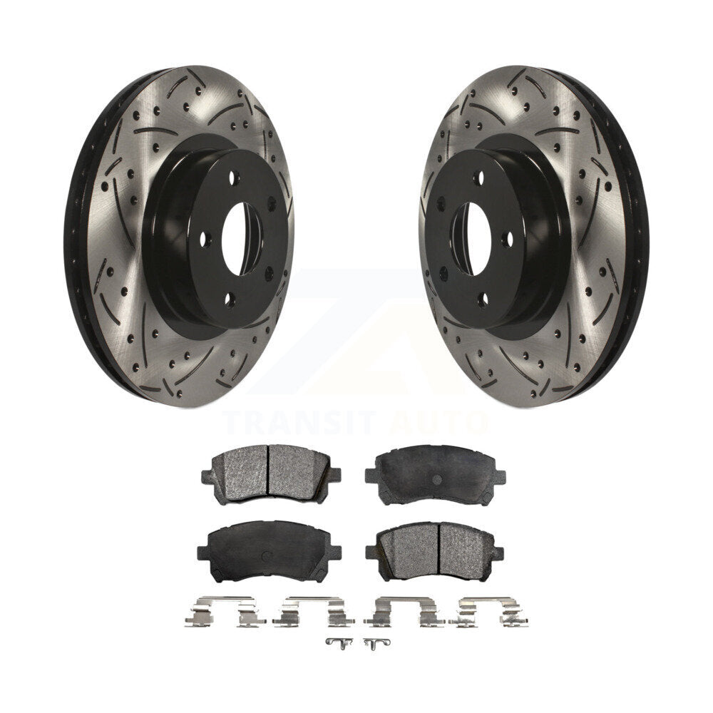 Drill Slot Brake Rotors Ceramic Pad Front Kit For Subaru Forester Legacy Impreza