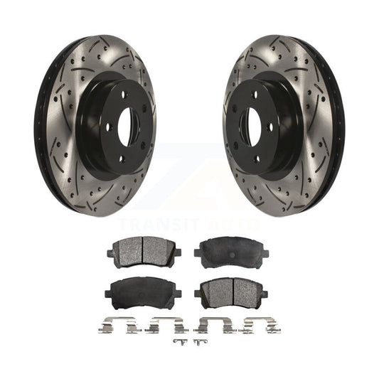 Drill Slot Brake Rotors Ceramic Pad Front Kit For Subaru Forester Legacy Impreza