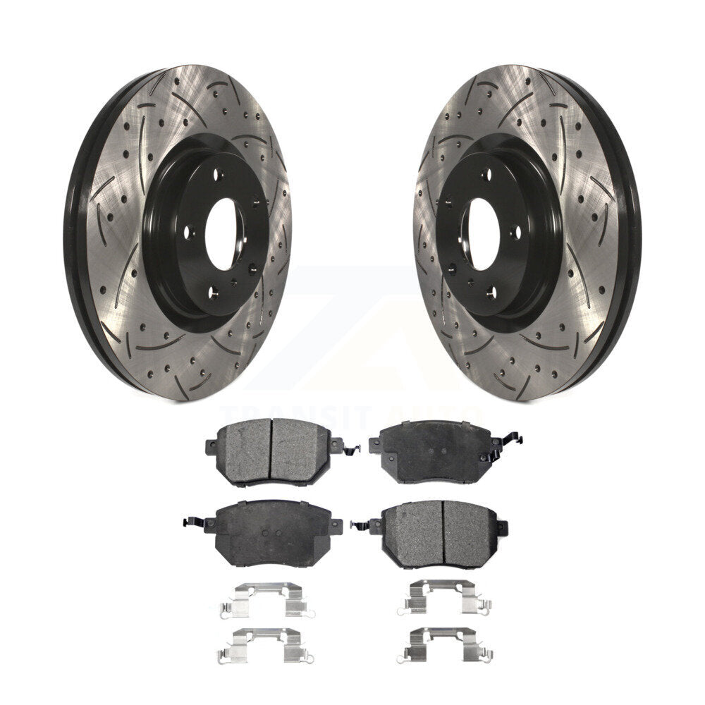 Drilled Slot Brake Rotor & Ceramic Pad Front Kit For Nissan Murano Altima Maxima