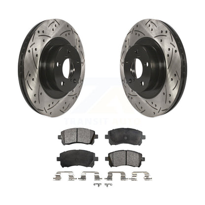 Drilled Slot Brake Rotor Ceramic Pad Front Kit For Subaru Impreza Outback Legacy