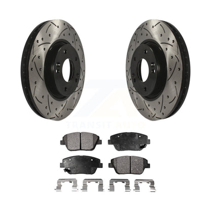 Drill Slot Disc Brake Rotors Ceramic Pad Front Kit For Hyundai Sonata Kia Optima