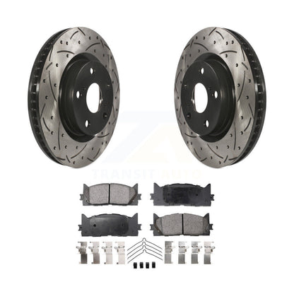 Drill Slot Brake Rotor Ceramic Pad Front Kit For Toyota Camry Lexus ES350 Avalon