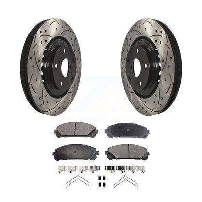 Drill Slot Brake Rotors Ceramic Pad Front Kit For Toyota Highlander Sienna Lexus