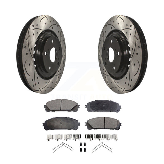 Drill Slot Brake Rotors Ceramic Pad Front Kit For Toyota Highlander Sienna Lexus
