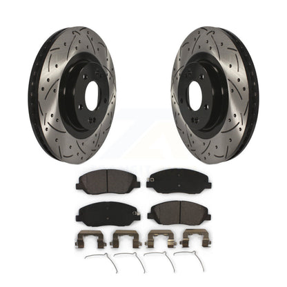Coated Drill Slot Disc Brake Rotor Ceramic Pad Front Kit For Hyundai Santa Fe XL