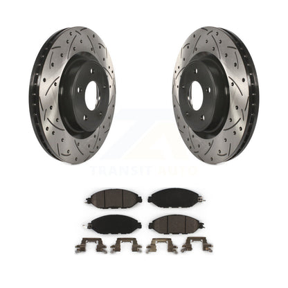 Drilled Slot Brake Rotor Ceramic Pad Front Kit For Nissan Murano Pathfinder QX60