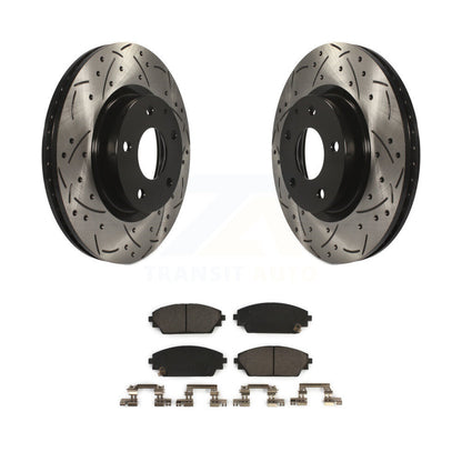 Coated Drill Slot Disc Brake Rotors Ceramic Pad Front Kit For Mazda 3 CX-3 Sport