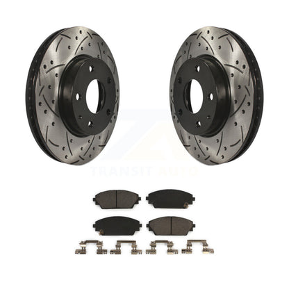 Coated Drill Slot Disc Brake Rotors Ceramic Pad Front Kit For Mazda 3 CX-3 Sport