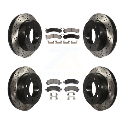 Drill Slot Brake Rotor Ceramic Pad Front Rear Kit For Chevrolet Express 2500 GMC