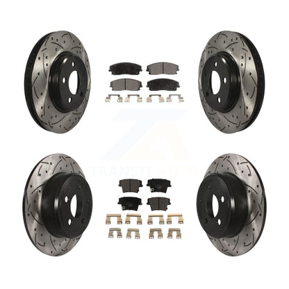 Drill Slot Brake Rotor Ceramic Pad Front Rear Kit For Dodge Charger Chrysler 300