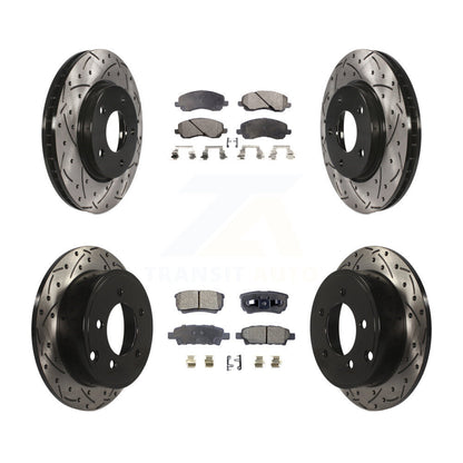 Drilled Slot Brake Rotors Ceramic Pad Front Rear Kit For Mitsubishi Lancer Dodge