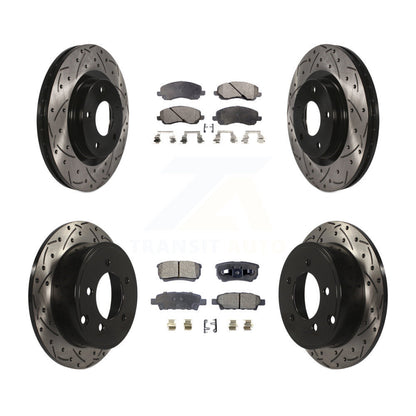 Drill Slot Brake Rotor Ceramic Pad Front Rear Kit For Jeep Patriot Compass Dodge