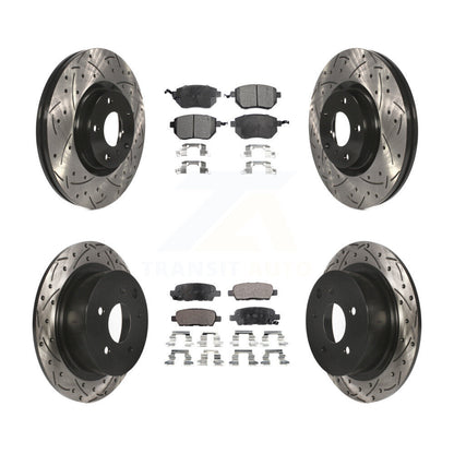 Drill Slot Disc Brake Rotors Ceramic Pad Front Rear Kit For Nissan Altima Maxima