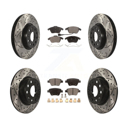Drill Slot Disc Brake Rotor Ceramic Pad Front Rear Kit For Volkswagen Beetle GTI
