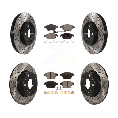 Drilled Slot Disc Brake Rotor & Ceramic Pad Front Rear Kit For Volkswagen Beetle