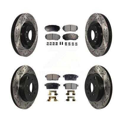 Drill Slot Disc Brake Rotors Ceramic Pad Front Rear Kit For 2007-2015 Mazda CX-9