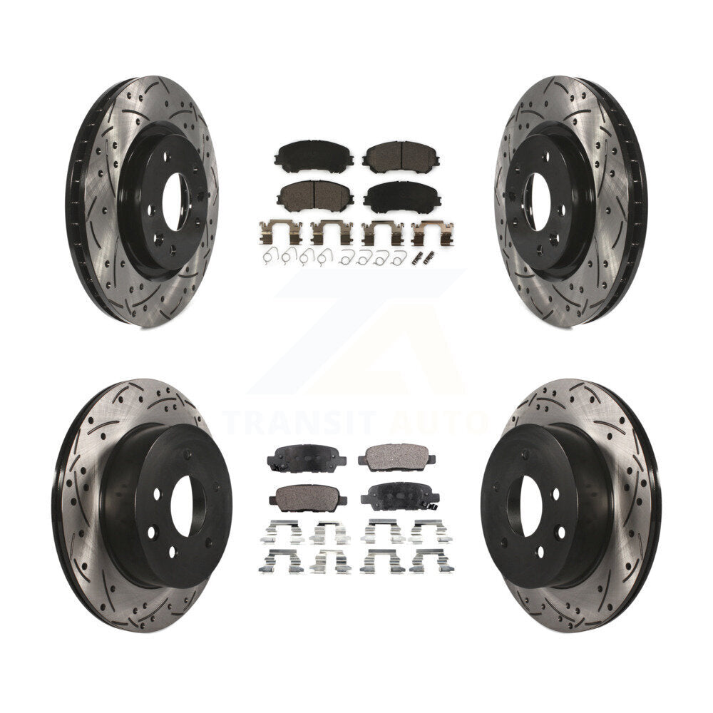 Drill Slot Brake Rotor Ceramic Pad Front Rear Kit For Nissan Rogue Sport Qashqai