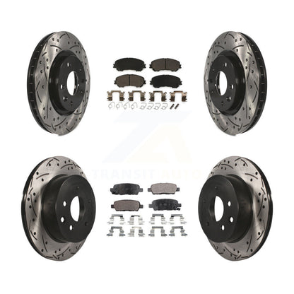 Drill Slot Brake Rotor Ceramic Pad Front Rear Kit For Nissan Rogue Sport Qashqai
