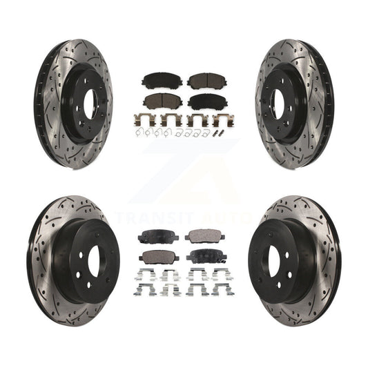 Drill Slot Brake Rotor Ceramic Pad Front Rear Kit For Nissan Rogue Sport Qashqai