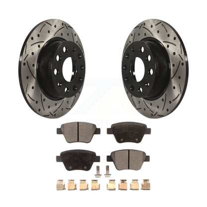 Drill Slot Brake Rotor Ceramic Pad Rear Kit For Volkswagen Jetta Golf Beetle GTI