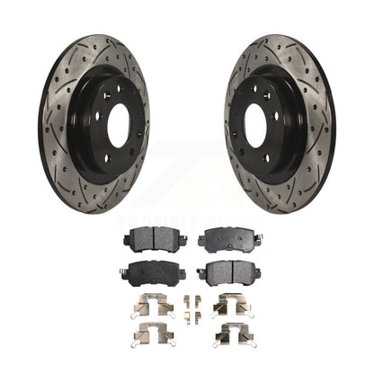 Coated Drill Slot Disc Brake Rotor Ceramic Pad Rear Kit For 2016-2018 Mazda CX-3