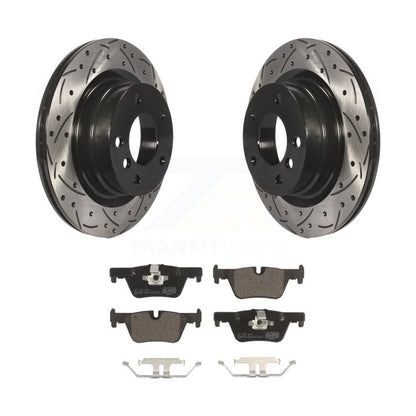 Drilled Slot Brake Rotor Ceramic Pad Rear Kit For BMW 230i xDrive 228i 328i 320i