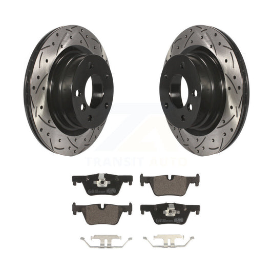 Drilled Slot Brake Rotor Ceramic Pad Rear Kit For BMW 230i xDrive 228i 328i 320i
