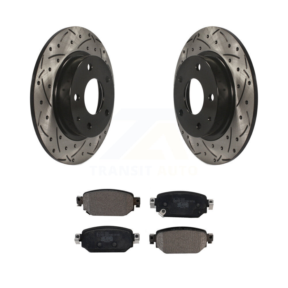 Coated Drilled Slot Disc Brake Rotor Ceramic Pad Rear Kit For Mazda 3 CX-3 Sport