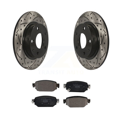 Coated Drilled Slot Disc Brake Rotor Ceramic Pad Rear Kit For Mazda 3 CX-3 Sport