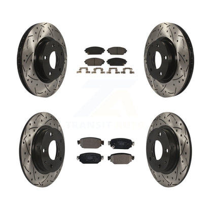 Drilled Slot Brake Rotor Ceramic Pad Front Rear Kit For 2019-2022 Mazda CX-3 AWD