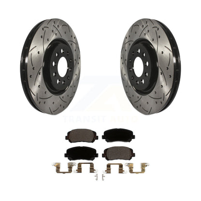Drill Slot Disc Brake Rotor Ceramic Pad Front Kit For Jeep Cherokee Chrysler 200