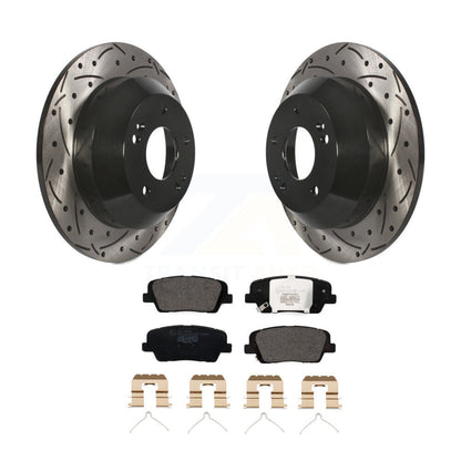 Coated Drilled Slotted Disc Brake Rotor And Ceramic Pad Rear Kit For Kia Sorento