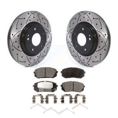 Drill Slot Brake Rotor Ceramic Pad Front Kit For Hyundai Sonata Kona Electric EV