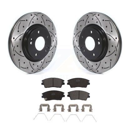 Drill Slot Disc Brake Rotor Ceramic Pad Front Kit For Hyundai Elantra Tucson Kia