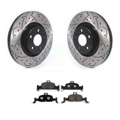 Drill Slot Brake Rotor Ceramic Pad Front Kit For Audi A4 Quattro Q5 A5 Sportback