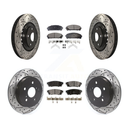 Drill Slot Brake Rotors Ceramic Pad Front Rear Kit For Lexus NX300 NX200t NX300h