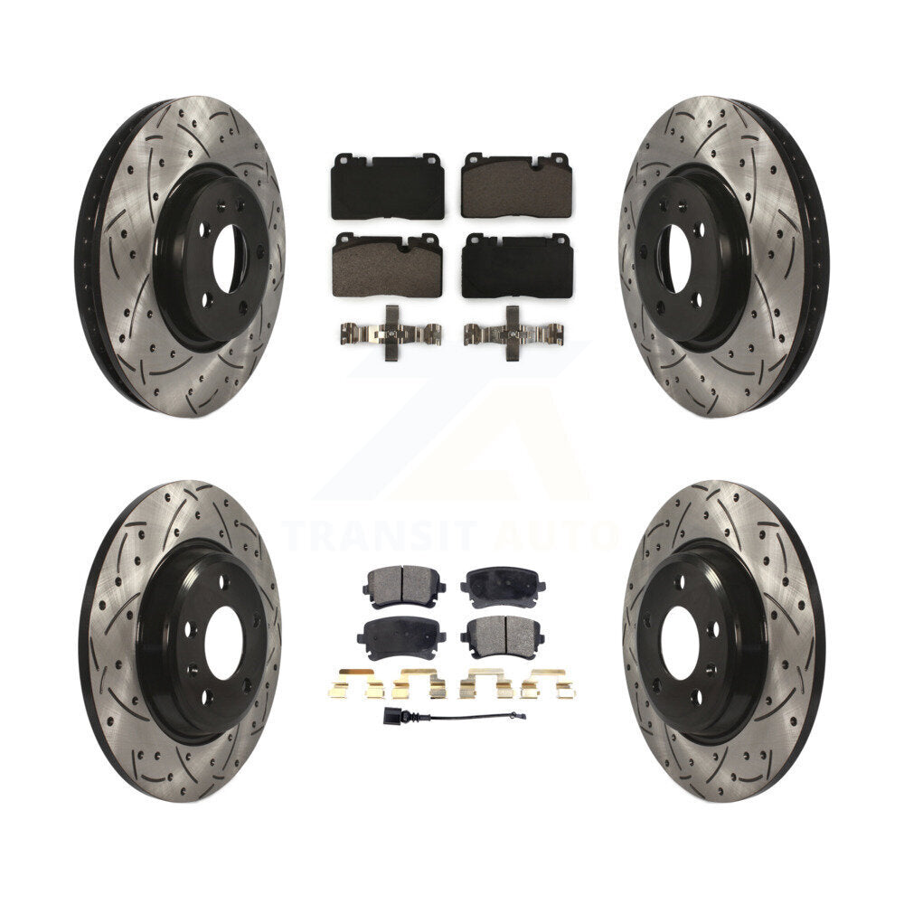 Drilled Slot Brake Rotor Ceramic Pad Front Rear Kit For 2016 Audi Q5 FLEX engine