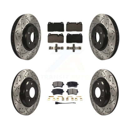 Drilled Slot Brake Rotor Ceramic Pad Front Rear Kit For 2016 Audi Q5 FLEX engine