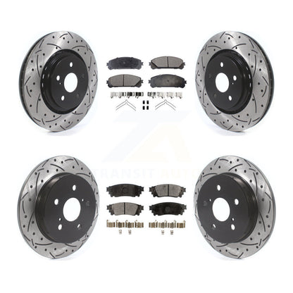 Drilled Slot Brake Rotors Ceramic Pad Front Rear Kit For Toyota Camry Avalon TRD