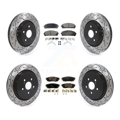 Drill Slot Brake Rotors Ceramic Pad Front Rear Kit For Lexus RX350 RX450h RX350L