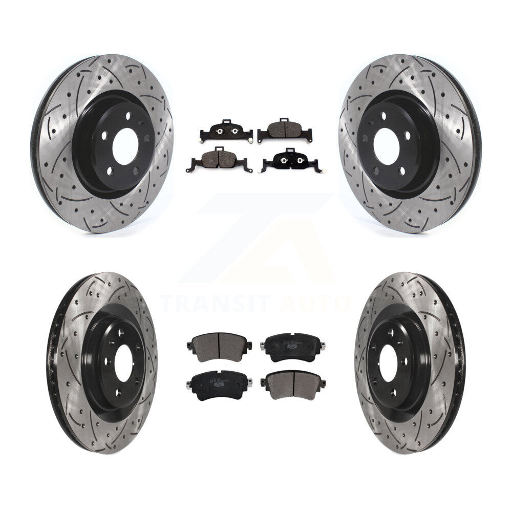 Drill Slot Brake Rotor Ceramic Pad Front Rear Kit For Audi Q5 A5 Sportback A4 A6