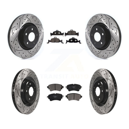 Drill Slot Brake Rotor Ceramic Pad Front Rear Kit For Audi Q5 A5 Sportback A4 A6