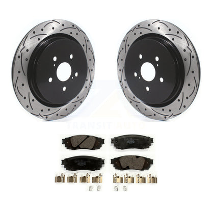 Drilled Slot Disc Brake Rotor Ceramic Pad Rear Kit For Lexus RX350 RX450h RX350L