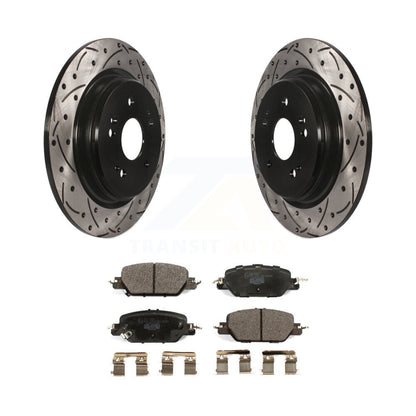 Coated Drill Slot Disc Brake Rotor Ceramic Pad Rear Kit For 2017-2024 Honda CR-V