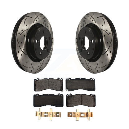 Drill Slot Brake Rotor Ceramic Pad Front Kit For Ford Mustang With Brembo Brakes