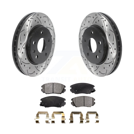 Drilled Slot Brake Rotors Ceramic Pad Front Kit For Chevrolet Malibu Buick Regal