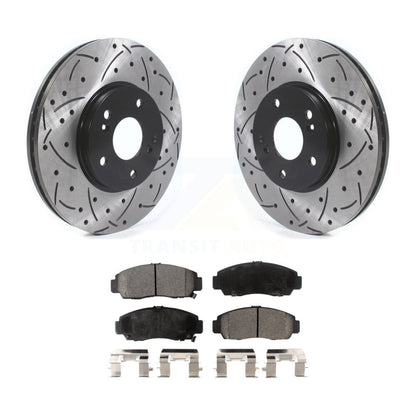 Drilled Slot Brake Rotors Ceramic Pad Front Kit For Honda Accord Acura TSX TL CL
